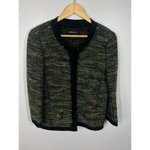 Lafayette 148 New York Black Autumn Multicolor Tweed Blazer Jacket Women's Large
